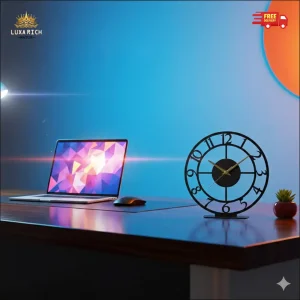 LUXA ROYAL ORBIT METAL DESK CLOCK LUXARICH